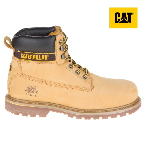 CAT Holton Steel Toe S3 HRO SRC Men's Work Boots Light Brown (AU K-372) Australia
